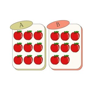 Compare number of apples. See which one has more. This is a primary 1 Math questions.