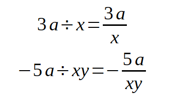 representing division in algebra when there are no common terms